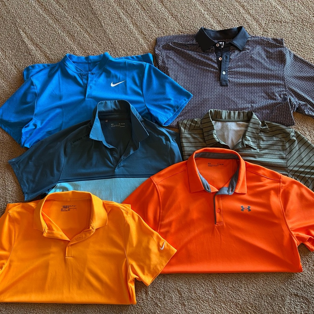 ⛳️ 6 XL golf shirts - 1 great price ⛳️
